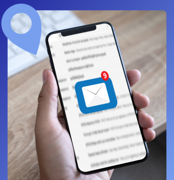 smartphone avec une notification email